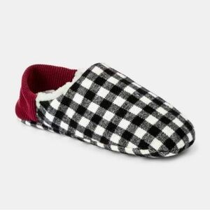 Wondershop NWT S/M (5-7) Black & White Check Sherpa Lined Pull-On Slippers